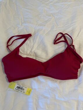 summersalt Ribbed Voyager Bikini Top in Sangria